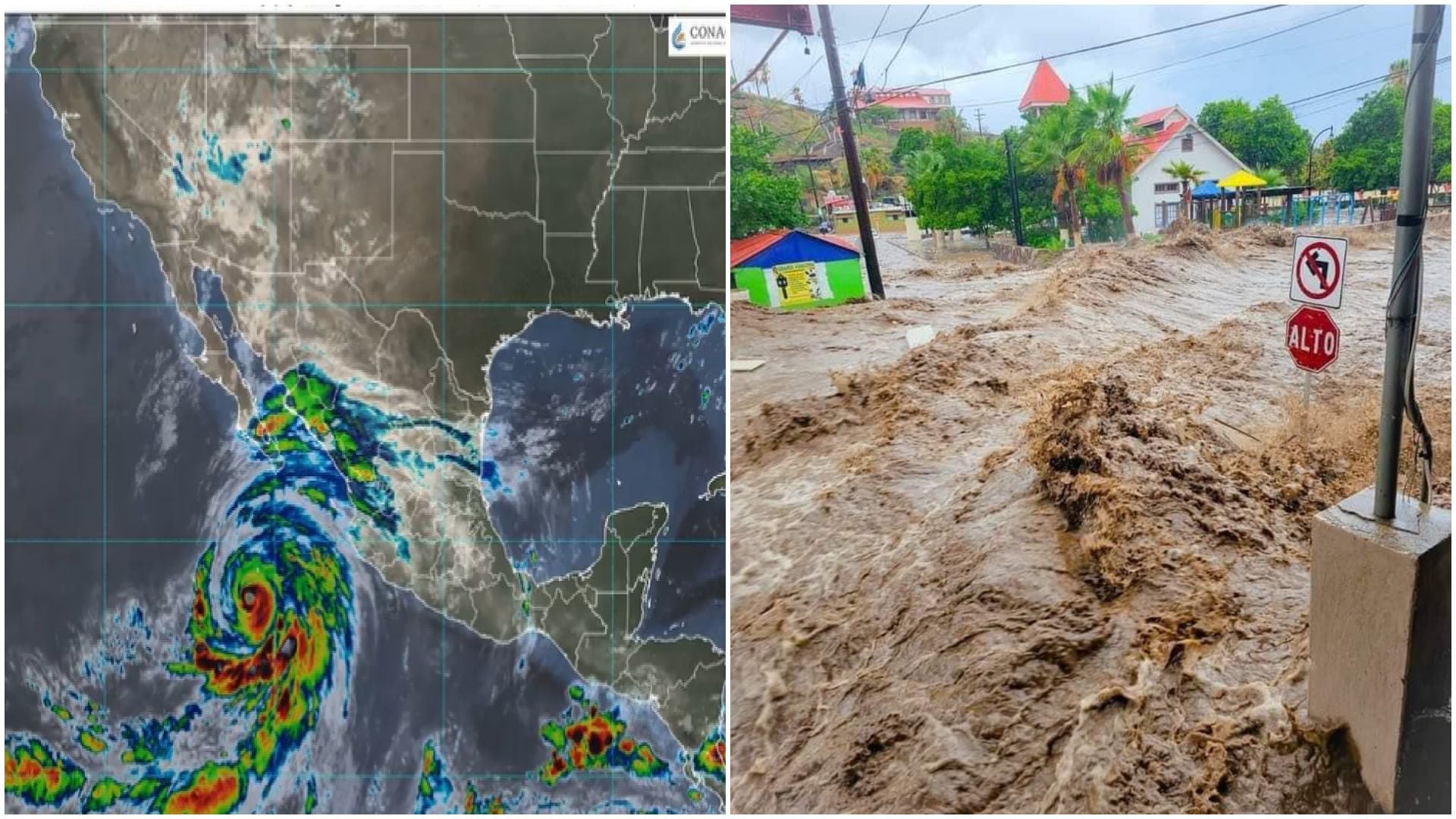 Las lluvias producidas por el huracán Hilary afectaron principalmente a Baja California Sur. (Captura: Conagua) (Captura)