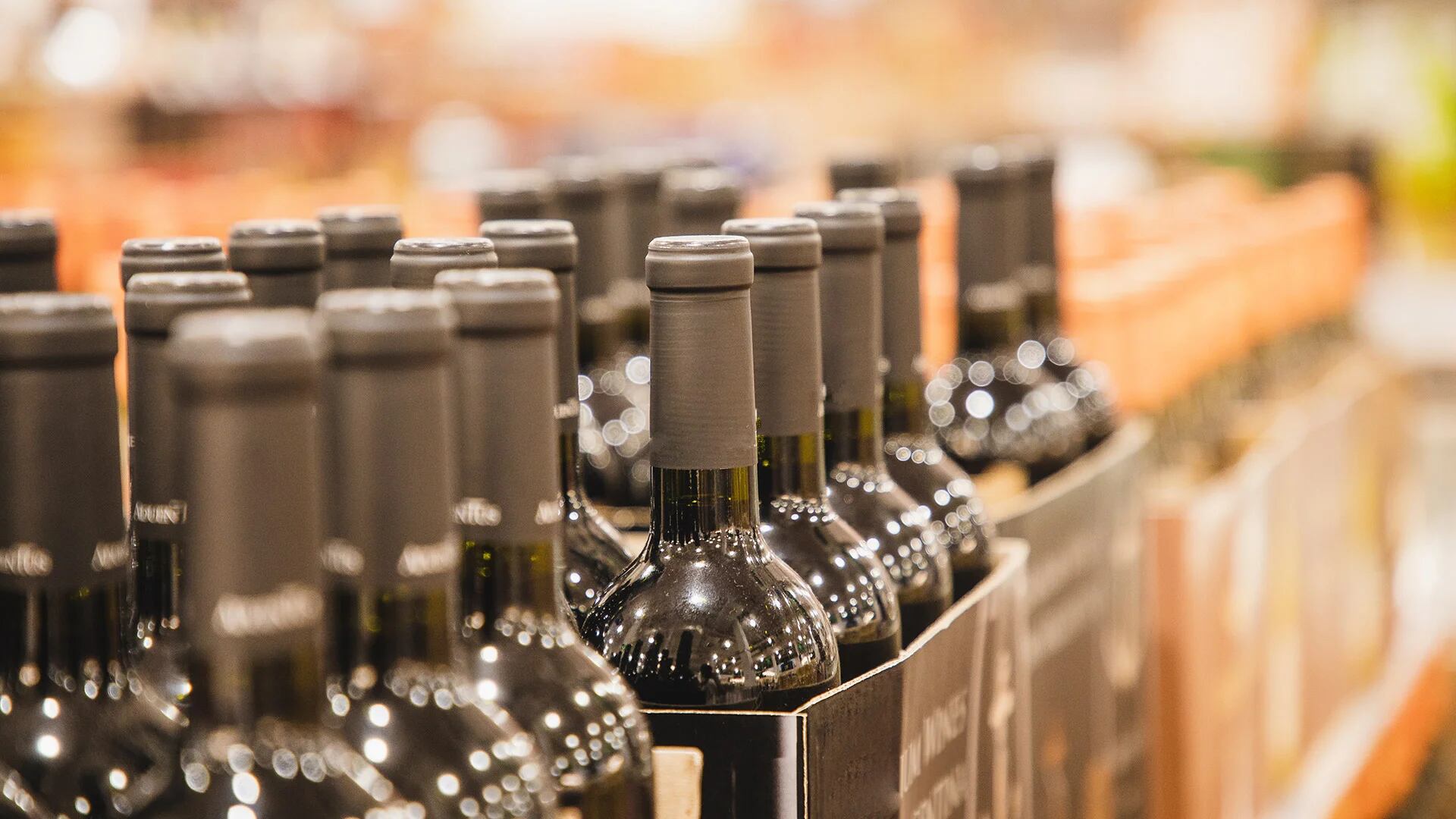 bottles of wine in the shelf