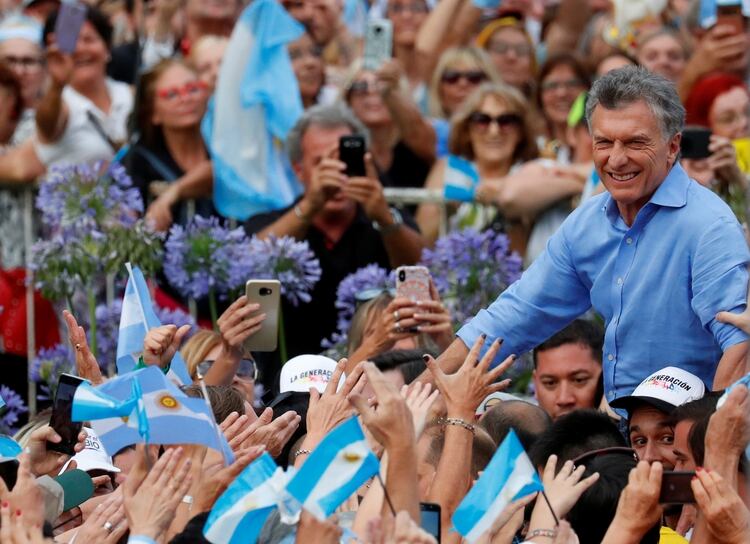 Mauricio Macri el sábado en la Plaza de Mayo