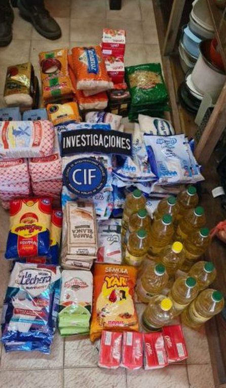 La mercadería que fue encontrada en el domicilio de Neux (Gentileza: El Tribuno)