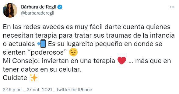 Bárbara de Regil criticó a quienes no toman terapia psicológica