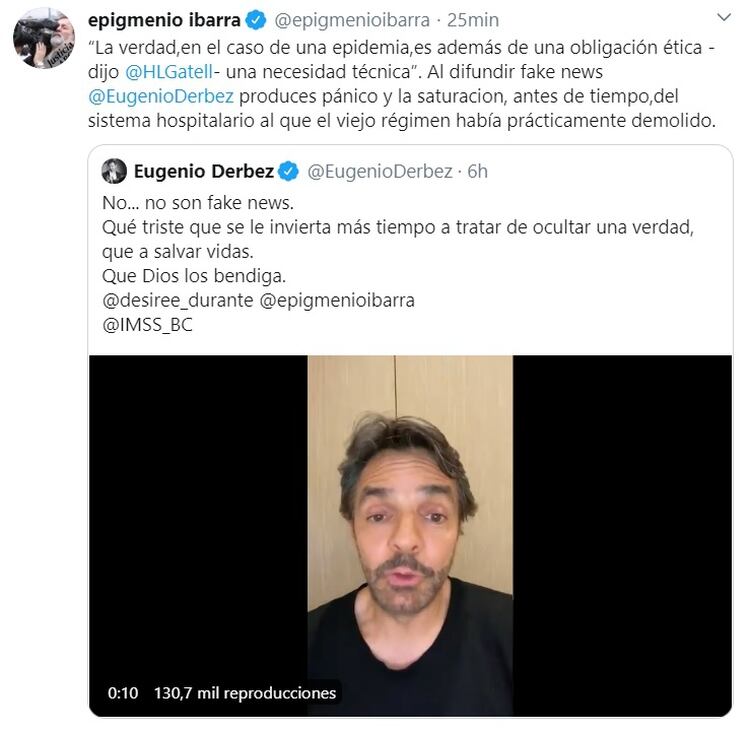 La respuesta de Epigmenio Ibarra a un segundo video de Eugenio Derbez