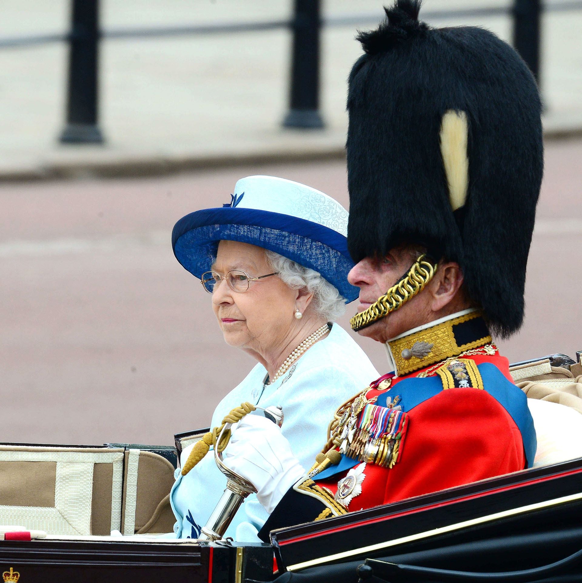 La reina Isabel II y el príncipe Felipe en el Trooping the Color, Londres, Gran Bretaña (14 de junio de 2014)