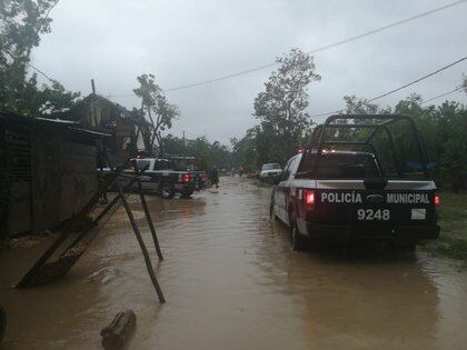 Imagen de las inundaciones en Quintana Roo (Foto: Twitter Proteccion Civil Quintana Roo)