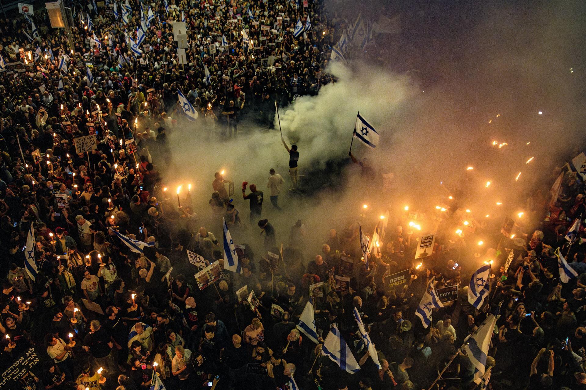 Miles de manifestantes vuelven a pedir la vuelta de los rehenes y la dimisión de Netanyahu en Israel