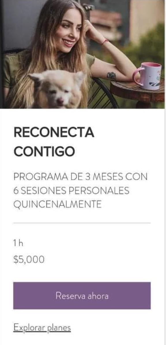 La influencer cobra 5 mil pesos mensuales por 6 sesiones.