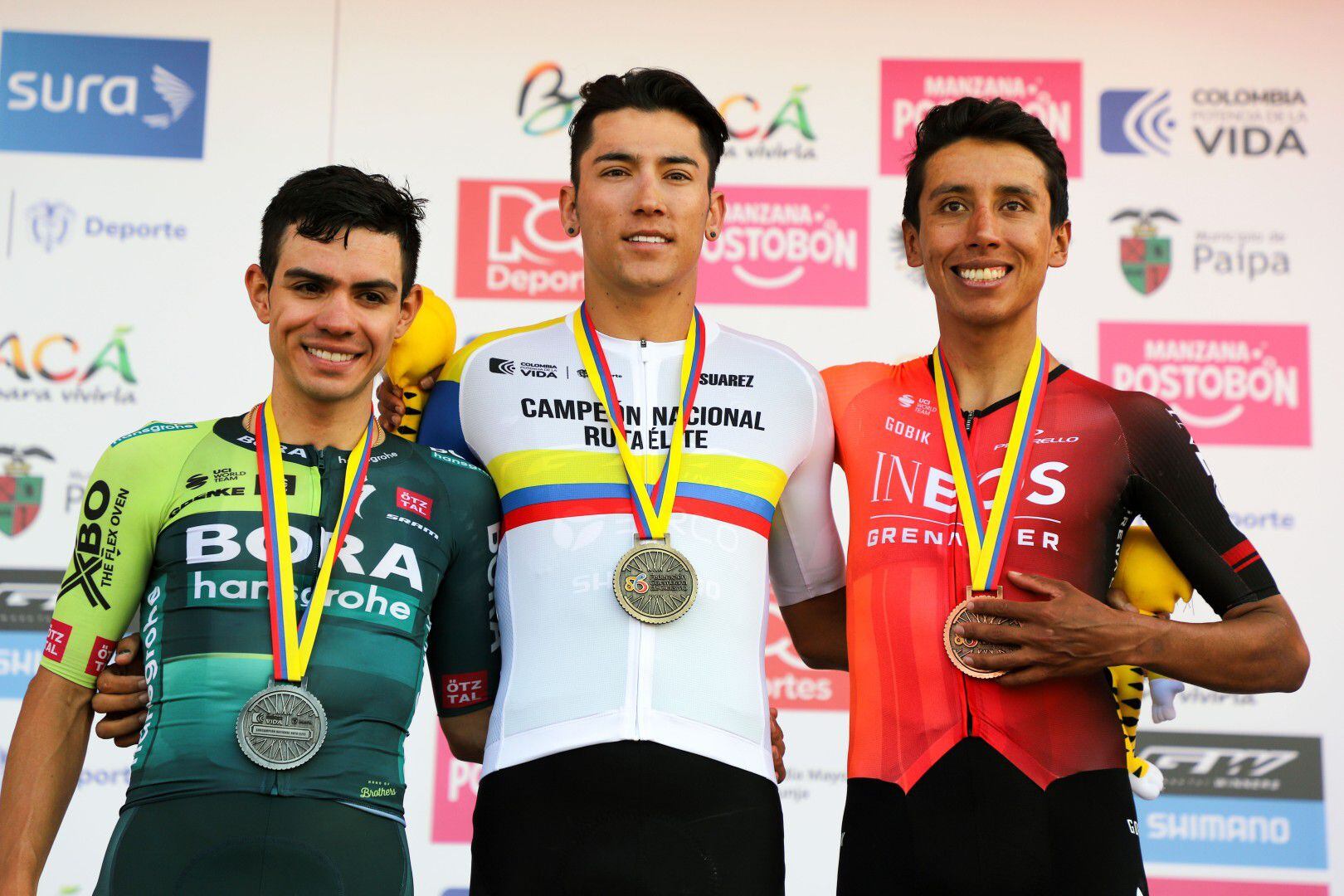 Alejandro Osorio venció en la prueba profesional élite a Egan Bernal y Sergio Higuita durante el Campeonato Nacional de Ruta 2024 - crédito Fedeciclismo