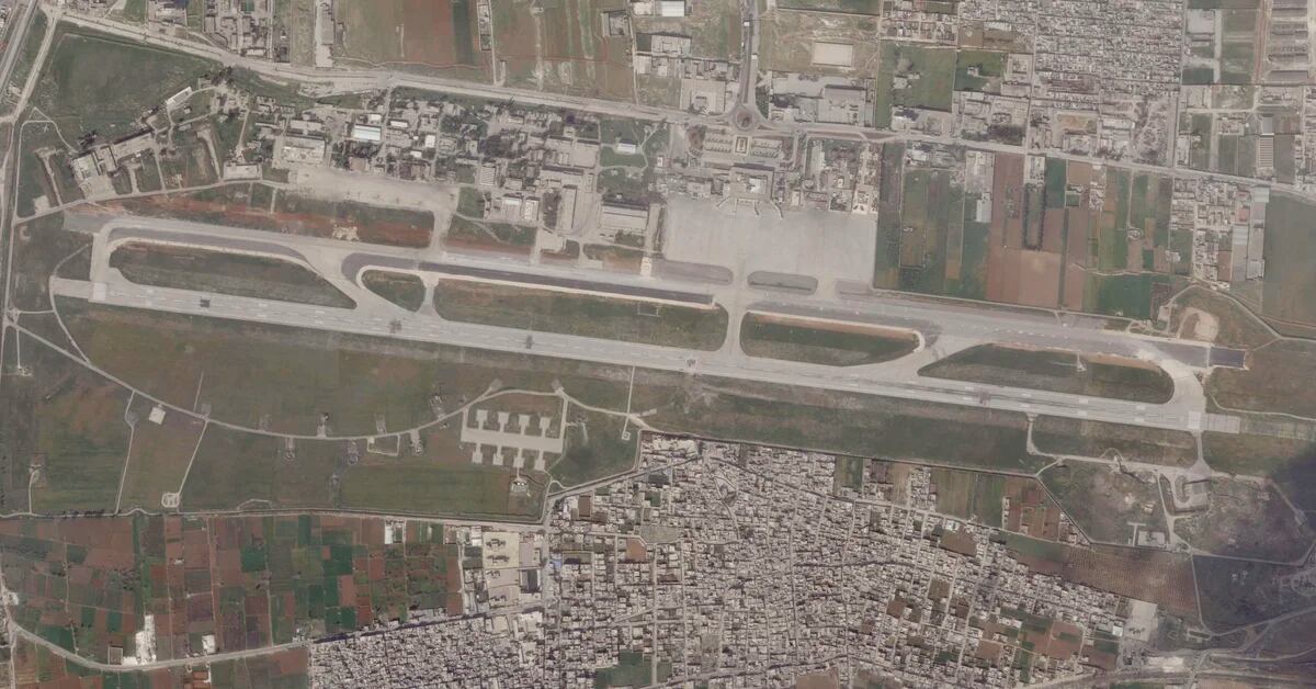 Aerial photos show damage to Syrian airport after attack