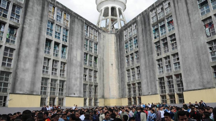 El patio interno del penal de Olmos. 