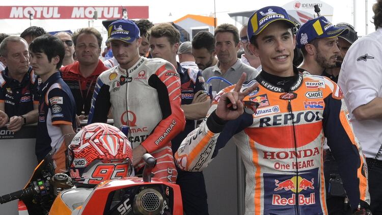 Marc Marquez ha terminado delante de Maverick Viñales y Andrea Dovizioso en la clasificación (AFP)