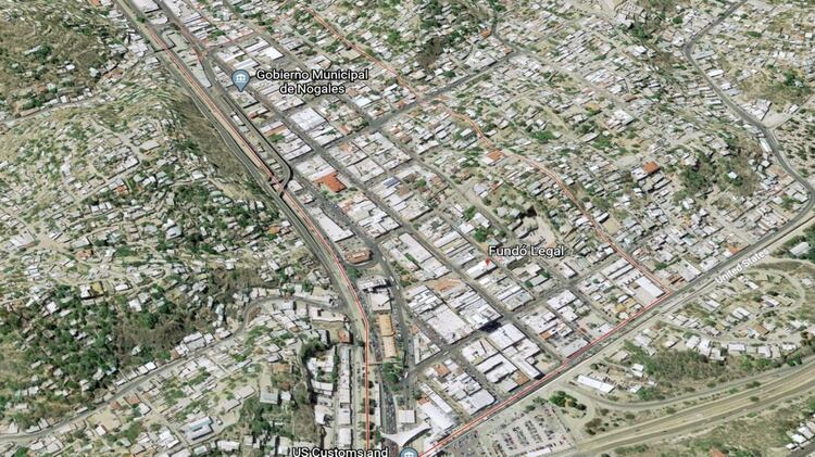 Fue en la colonia Fundó Legal de Nogales, Sonora donde la Guardia Nacional encontró la entrada del narcotúnel el 26 de febrero de 2020 (Foto: Google Earth)