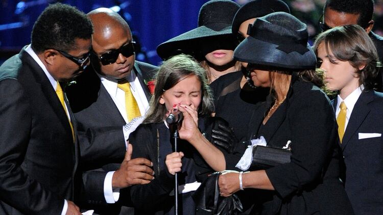 Las lágrimas de Paris Jackson en el funeral de su padre en 2009  (Getty Images)