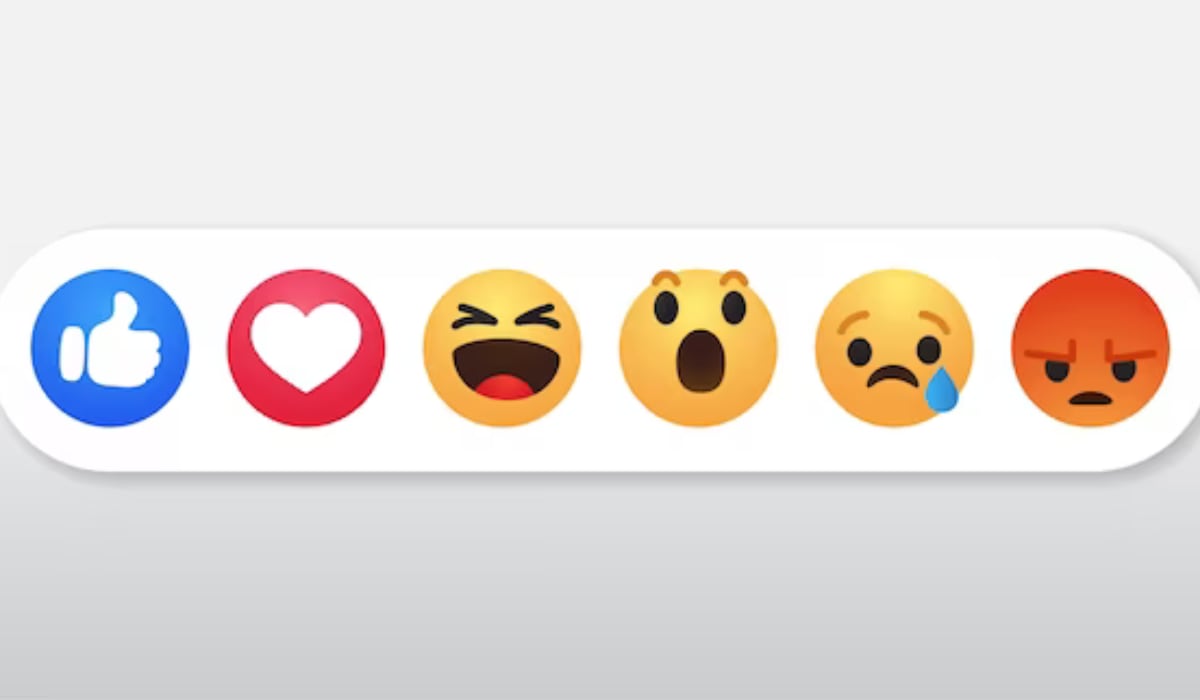 Facebook cuenta con seis emojis disponibles para reaccionar a una publicación. (Meta)