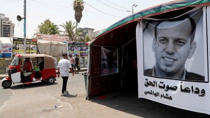 El ex asesor oficial y analista político Hisham al Hashemi fue asesinado en Bagdad el 6 de julio de 2020. (REUTERS/Thaier al-Sudani)