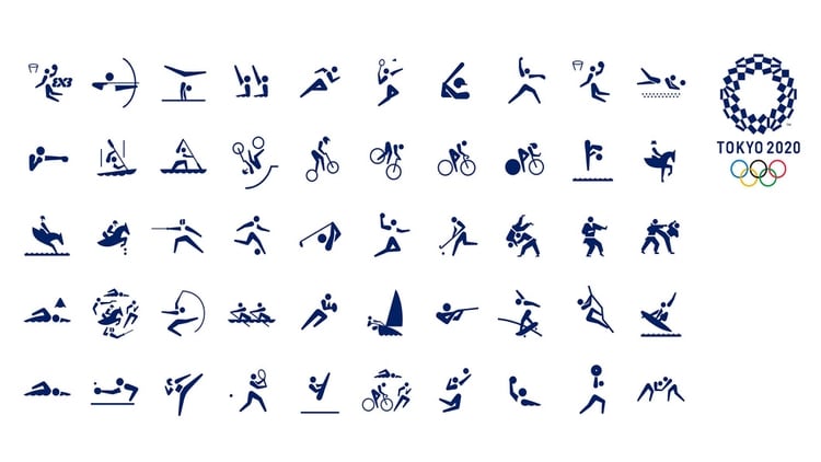 Estos son los 50 pictogramas para los Juegos Olímpicos Tokyo 2020.