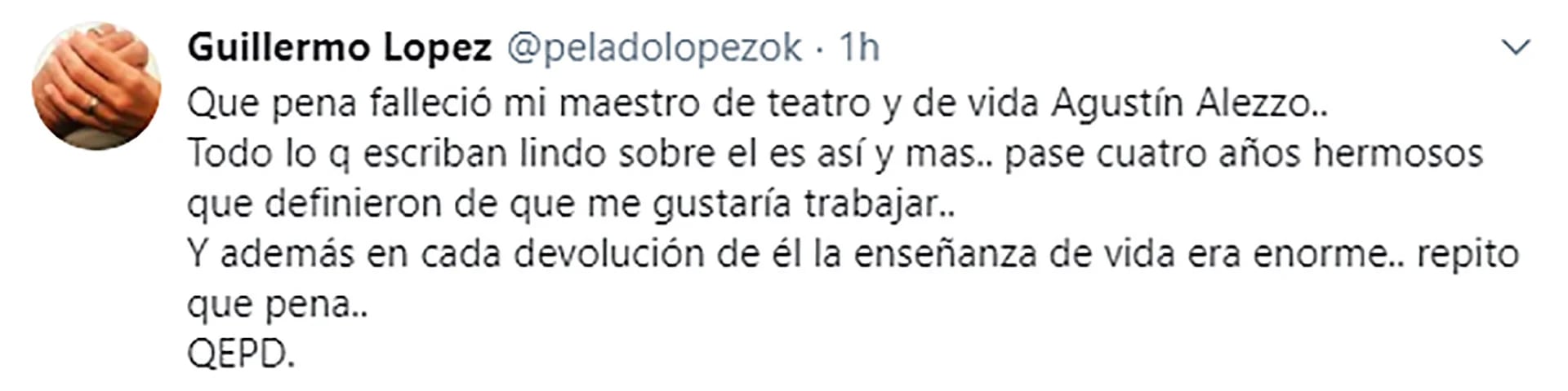 La despedida de Guillermo López