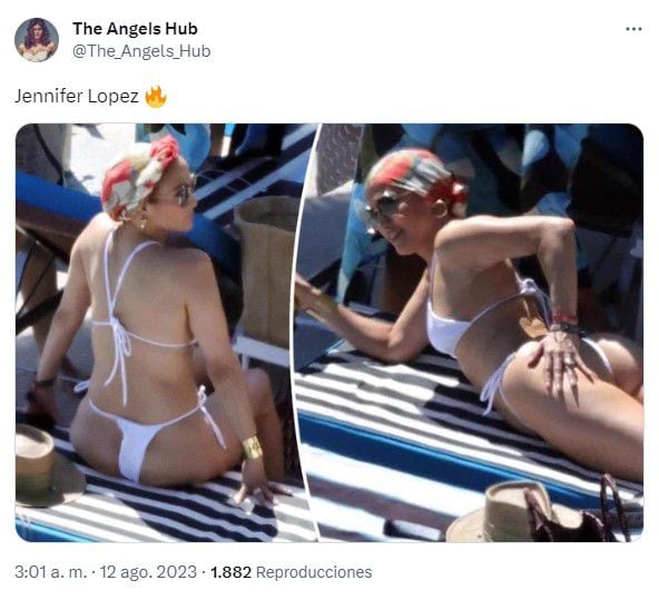 Jennifer Lopez lució un diminuto bikini en las costas italianas