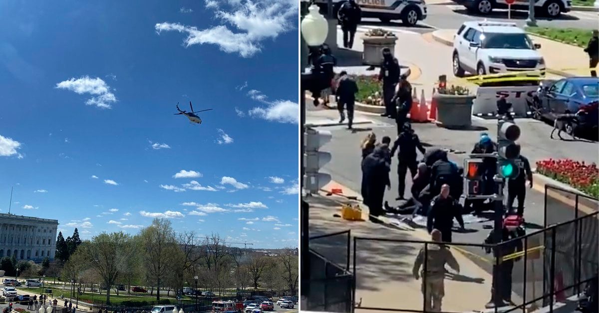 Un vehículo intenta romper una barrera frente al Capitolio en Washington, D.C. Incendio policial: un muerto, dos heridos