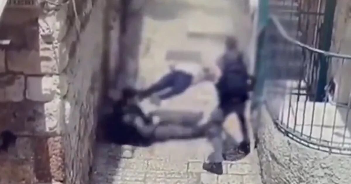 The moment a Turkish tourist attacked a police officer with a knife in Jerusalem
