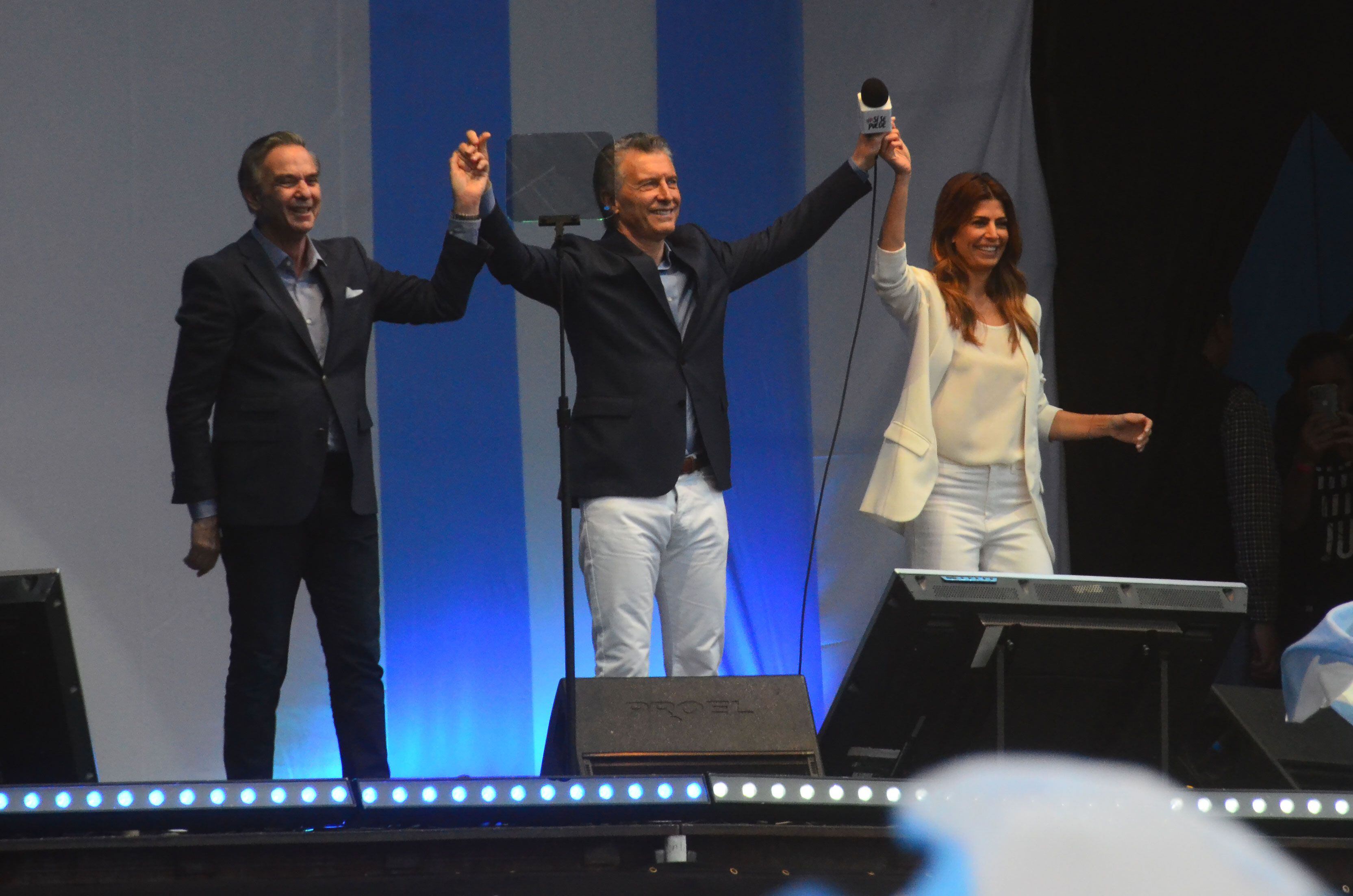 Macri, Pichetto y Awada en la "marcha del millón" que se hizo en el Obelisco. (Matías Arbotto)