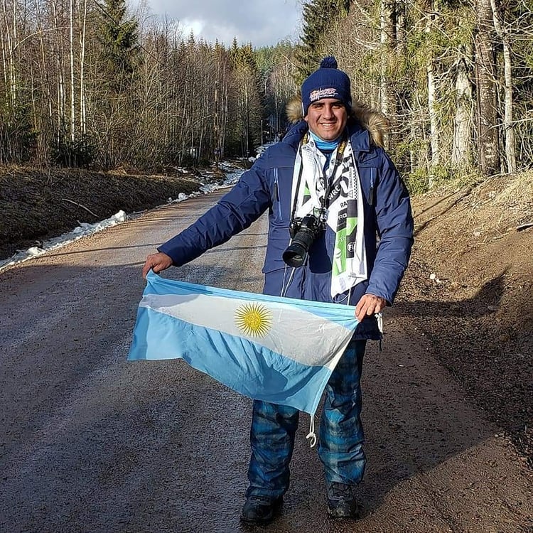 En febrero Facundo Ahumada fue a cubrir el famoso Rally de Suecia. 