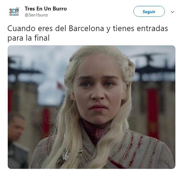 La madre de los dragones de Game Of Thrones y una burla para los fanáticos del Barcelona que ya se imaginaban en la final de la Champions League