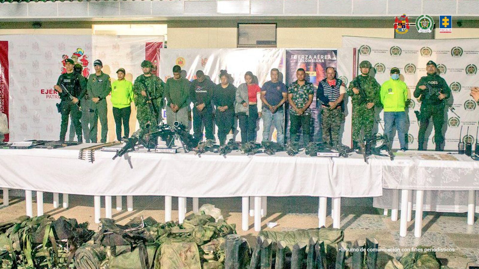 Captura de integrantes de las disidencias de las Farc en el suroccidente del país - crédito Fiscalía General de la Nación