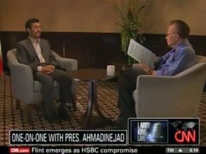 Con el entonces presidente iraní, Mahmoud Ahmadinejad, el 23 de septiembre de 2010