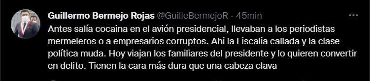 Tuit de Guillermo Bermejo.