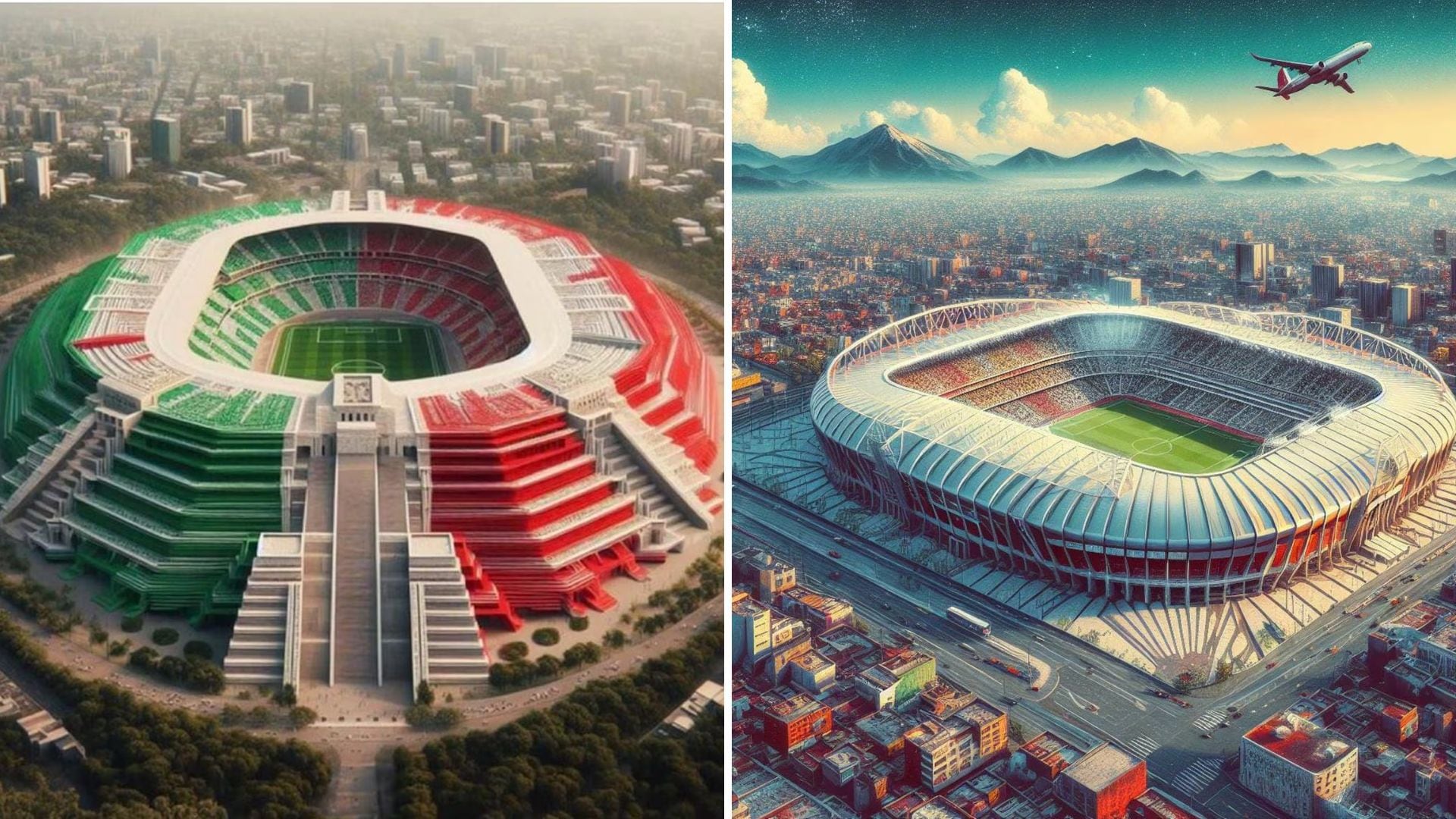 Estadio Azteca creador por la inteligencia artificial para el Mundial de 2026.