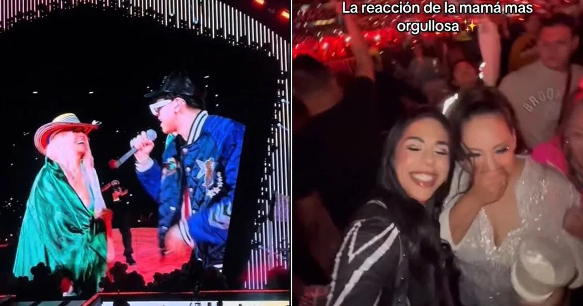 La madre di Xavi è scoppiata in lacrime quando lo ha visto cantare con Karol G allo Stadio Azteca |  video