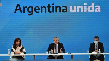Cristina Kirchner, Sergio Massa y Alberto Fernández (Franco Fafasuli)