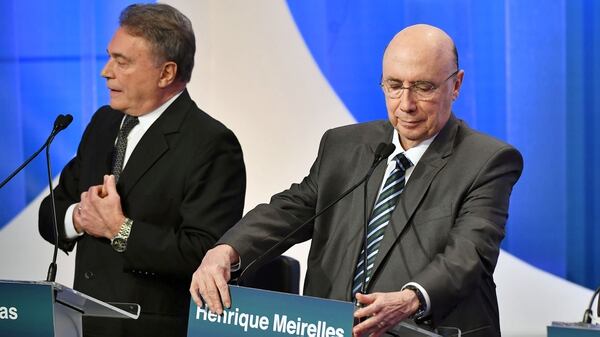 Alvaro Dias (Podemos) y Henrique Meirelles (MDB) (AFP)