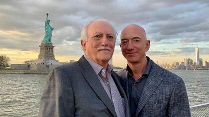 The image Jeff Bezos shared and shows him with his father in New York
