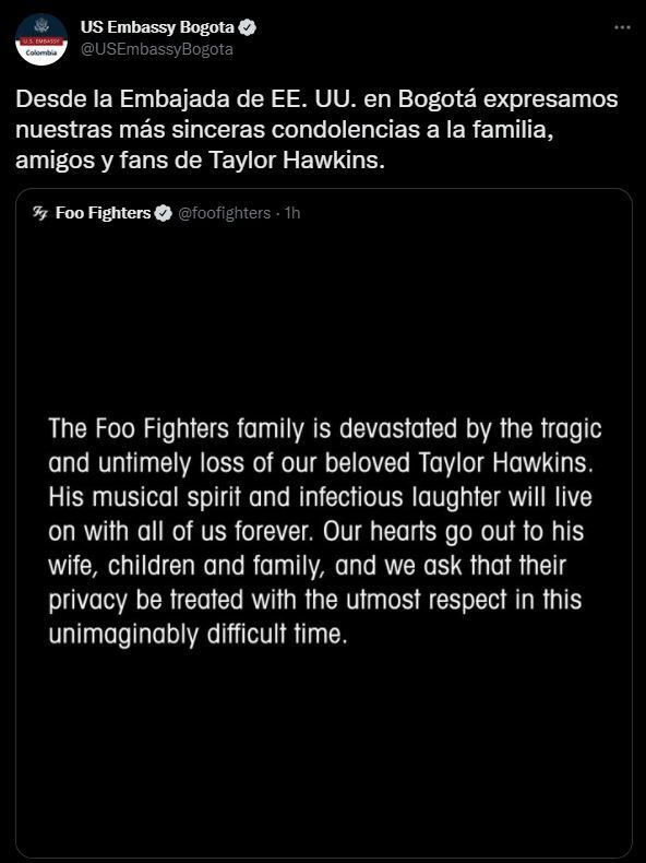 미국 대사관 테일러 호킨스