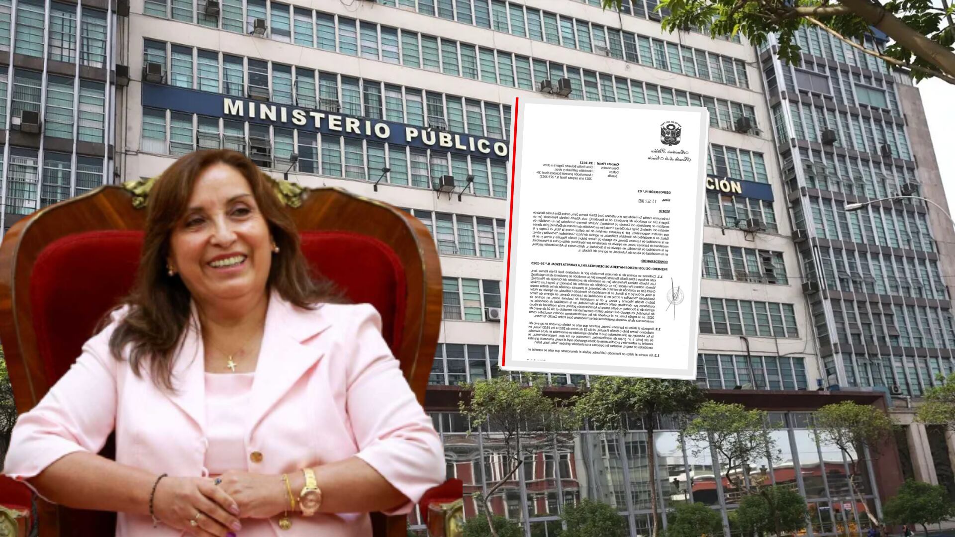 Disposition of Patricia Benavides to which Infobae Perú had access leaves pending the initiation of proceedings against Boluarte for the crime of abuse of authority.  Composition Infobae/Laura Vásquez