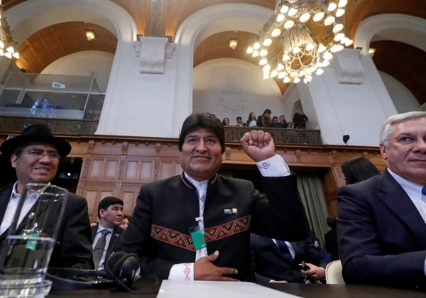El semblante de Evo Morales, sonriente al inicio de la jornada, fue tomando un gesto más serio mientras avanzaba la exposición (Reuters)
