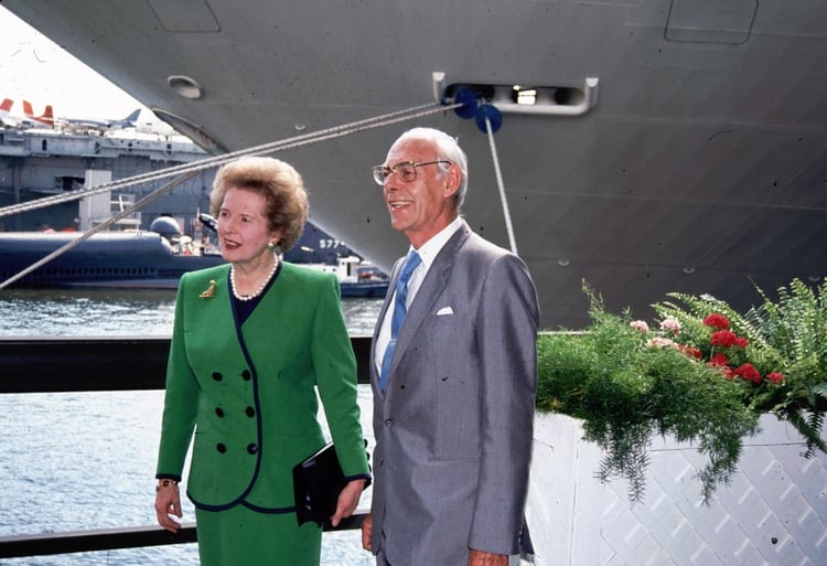 En 1991, Denis ya era el barón Thatcher, con el primer cargo creado ad hoc desde 1964. (BEI/Shutterstock)