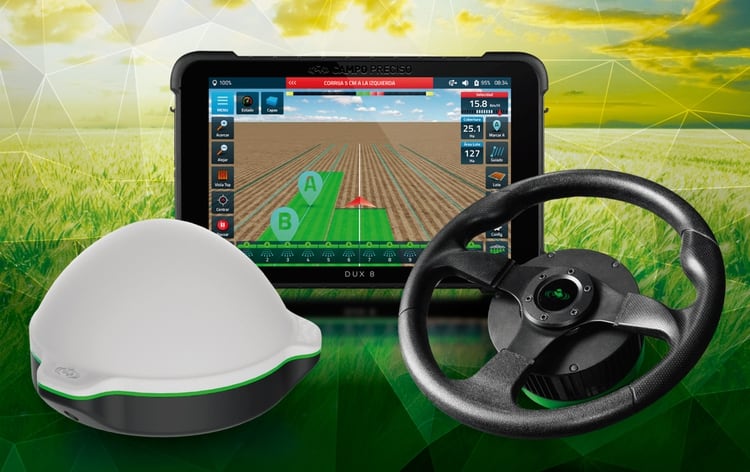 Los tractores automáticos están equipados con un sistema de autoguiado GPS que automatiza el manejo del volante