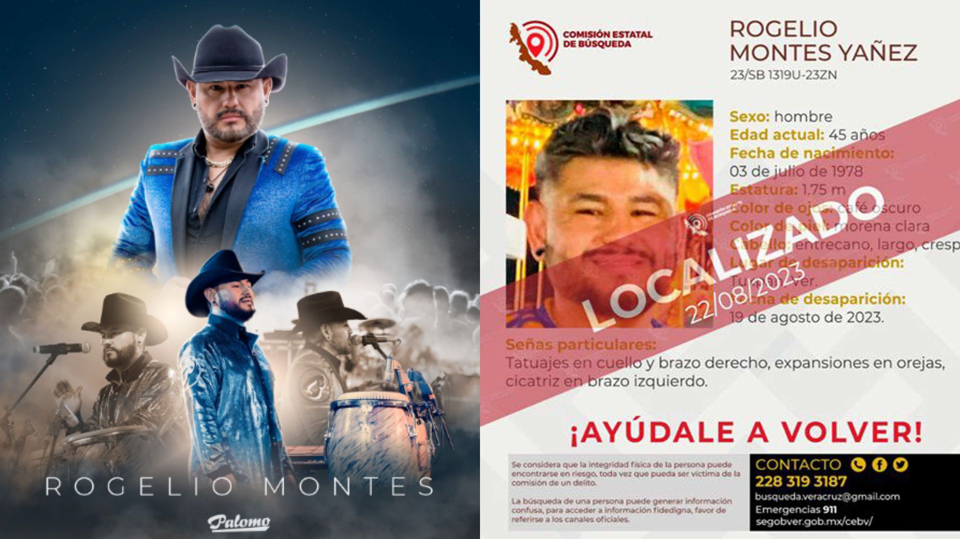 Rogelio Montes Yáñez, músico de Grupo Palomo, encontrado en un hotel en Tuxpan, Veracruz (Instagram/CEB Veracruz)