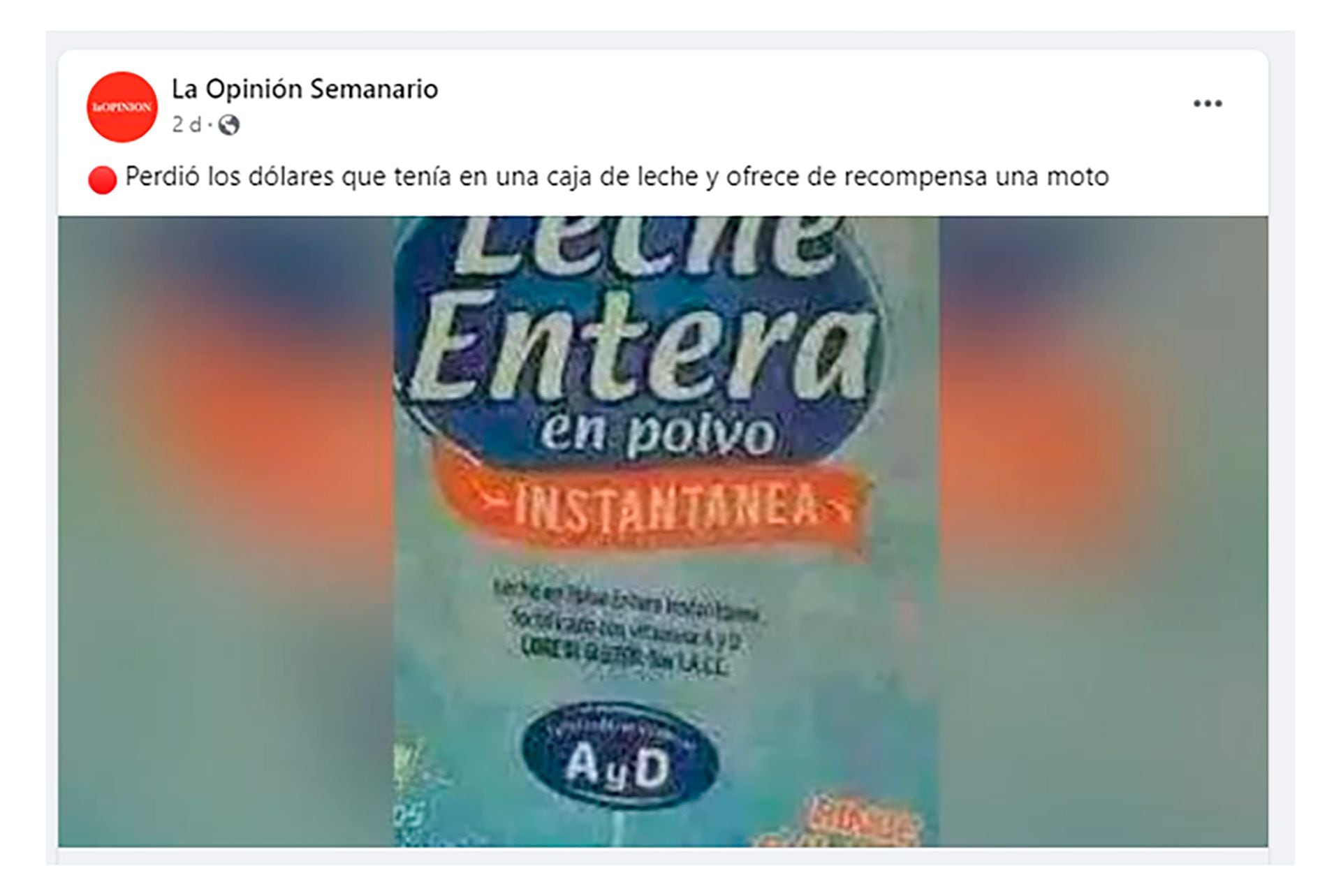 Desesperada, la mujer ofreció una recompensa a quien le devolviera el dinero