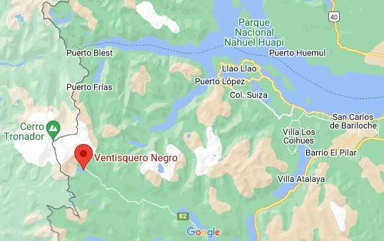 Ubicación del Ventisquero Negro (Google)