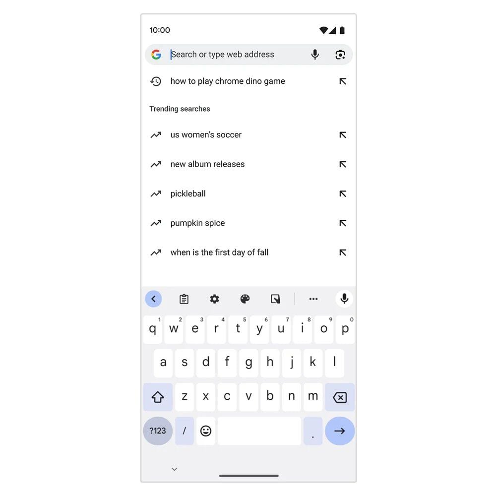 La visualización de tendencias en Google Chrome sólo está disponible en Android. (Google)