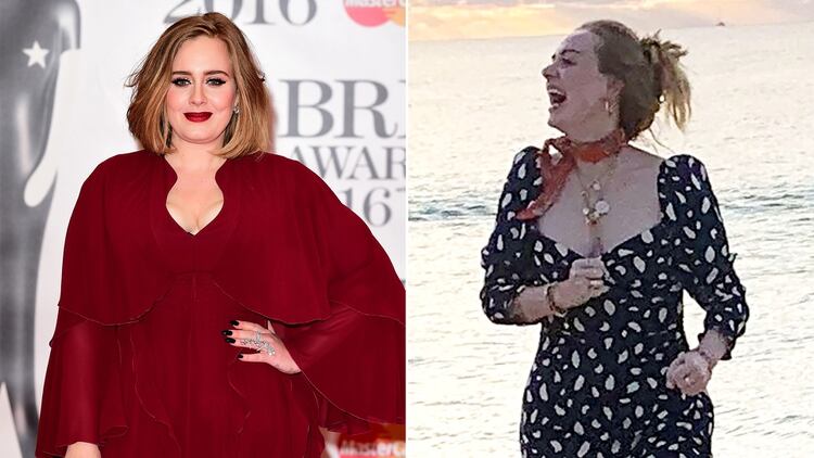 Del lado izquierdo, Adele en una de sus más recientes apariciones públicas (AP / Grosby)