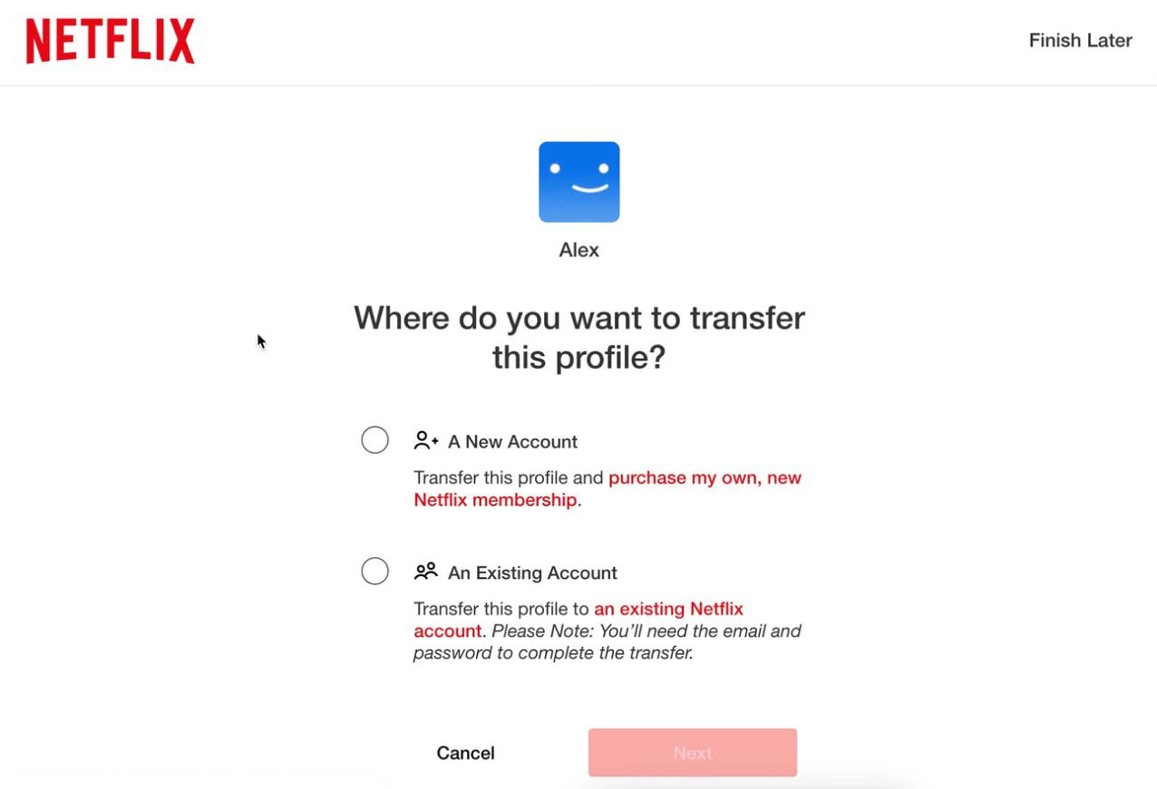 Transferir perfiles en Netflix permite enviar la información de una cuenta a otra. (Netflix)