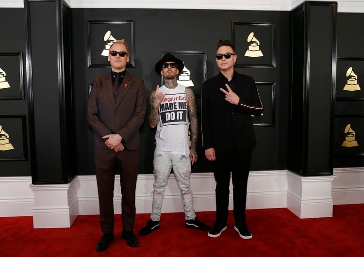 Blink 182 arrives at the 59th Annual Grammy Awards in Los Angeles, California, U.S. , February 12, 2017.