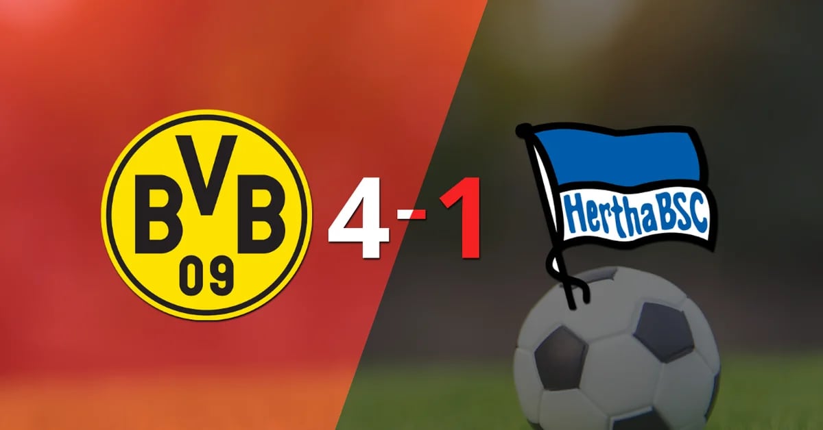 Borussia Dortmund were powerful and beat Hertha Berlin 4-1
