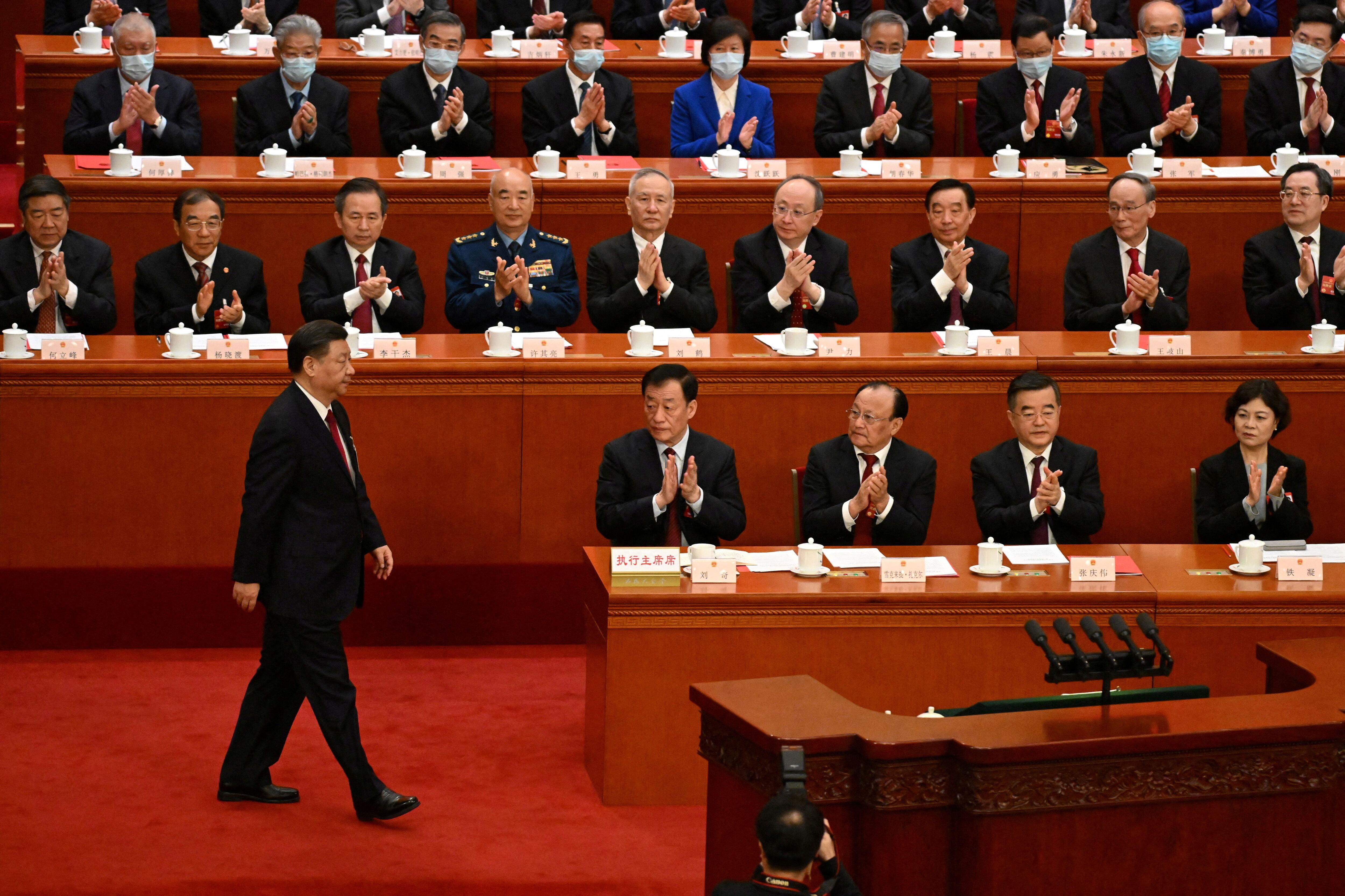 Xi Jinping se prepara para dar un discurso (NOEL CELIS/Pool via REUTERS/File Photo)