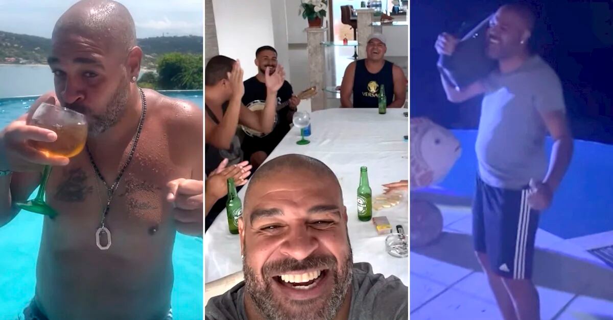Alcool, fête et amis : Adriano s’est vanté de sa nouvelle vie au Brésil