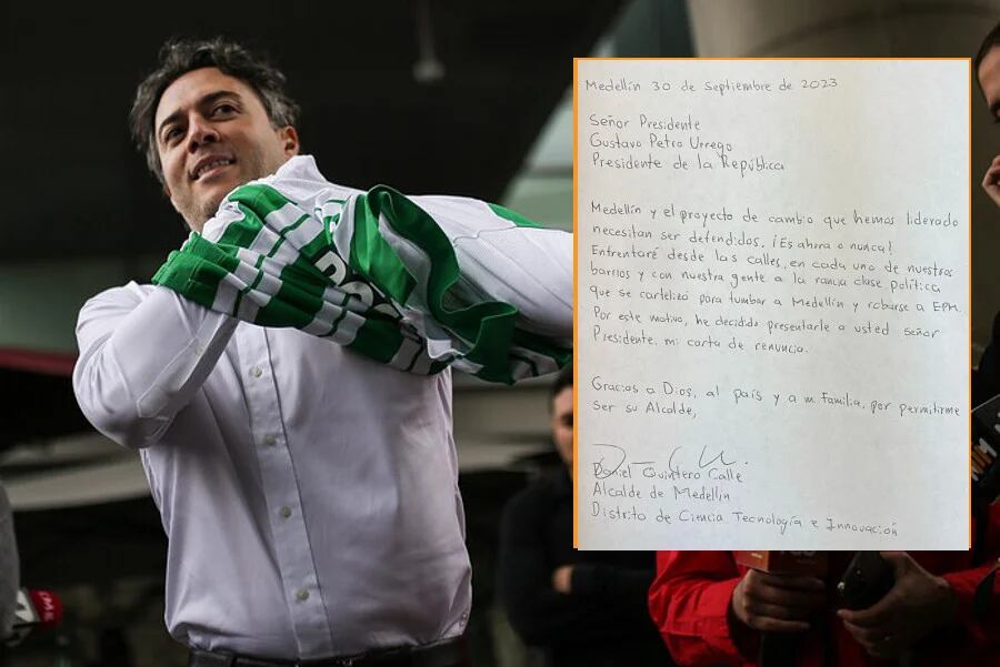 Daniel Quintero renunció con carta escrita a mano para el presidente Gustavo Petro: “El proyecto de cambio que hemos liderado necesita ser defendido”